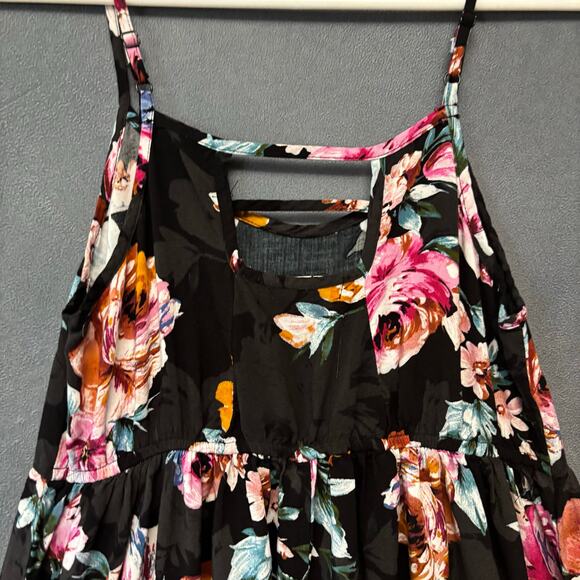 Band of Gypsies Babydoll Maxi Dress Y2K Floral Flowy Cottage Fairy Hippy Peasant - Picture 6 of 11